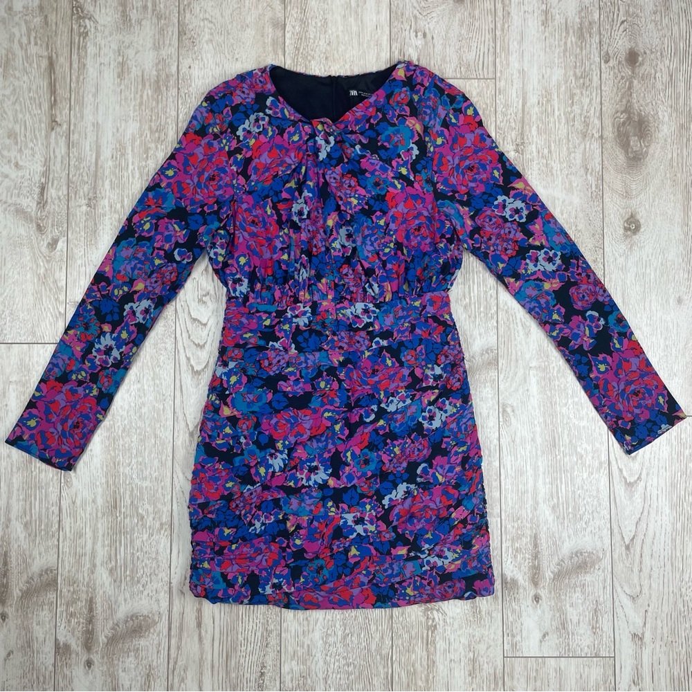 ZARA M Floral Long Sleeve Dress